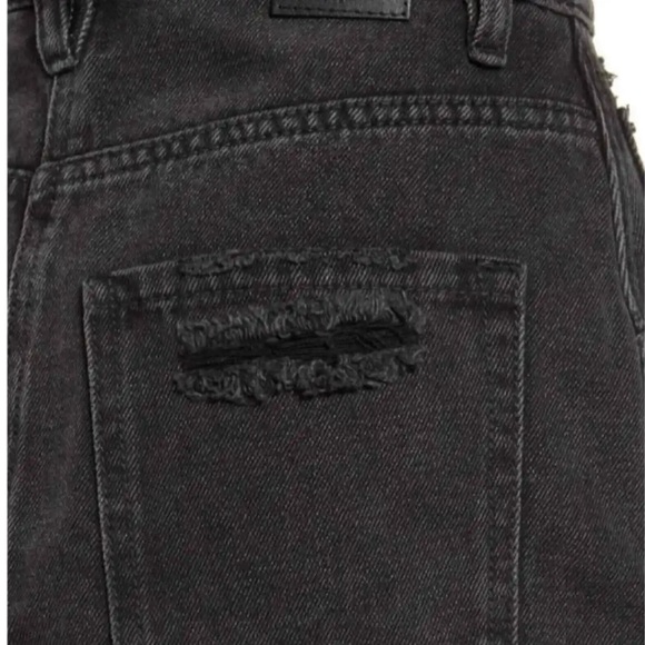 SALE!! NWT Free People Brea Cut Off Denim Mini Skirt in Faded Black - Picture 4 of 6